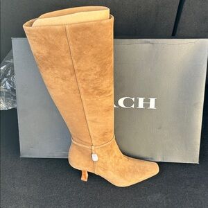 Coach Women's Brown Suede Heeled Boots